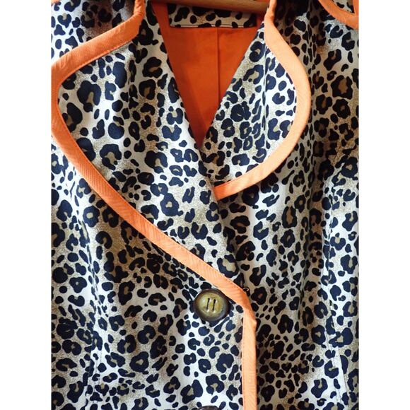 Peck & Peck Collection Lepoard Print Spring Statement Jacket Coat L/XL - Picture 4 of 10